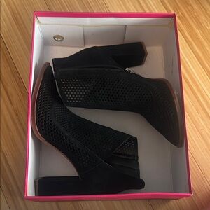 Black Mesh Ankle Boots